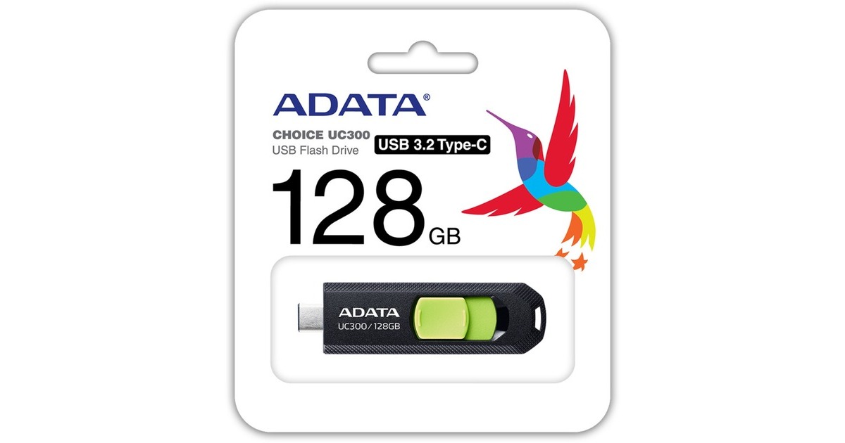 ADATA UC300 128 GB USB Stick schwarz grün USB C 3 2 Gen 1