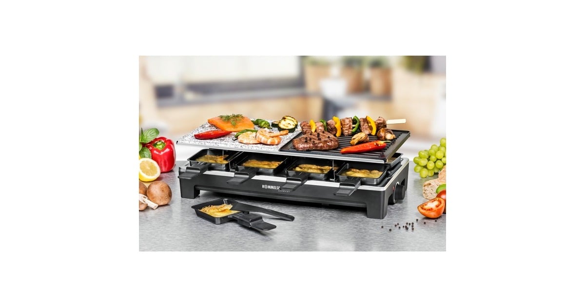 Rommelsbacher Raclette Grill RCS 1350 Schwarz Edelstahl