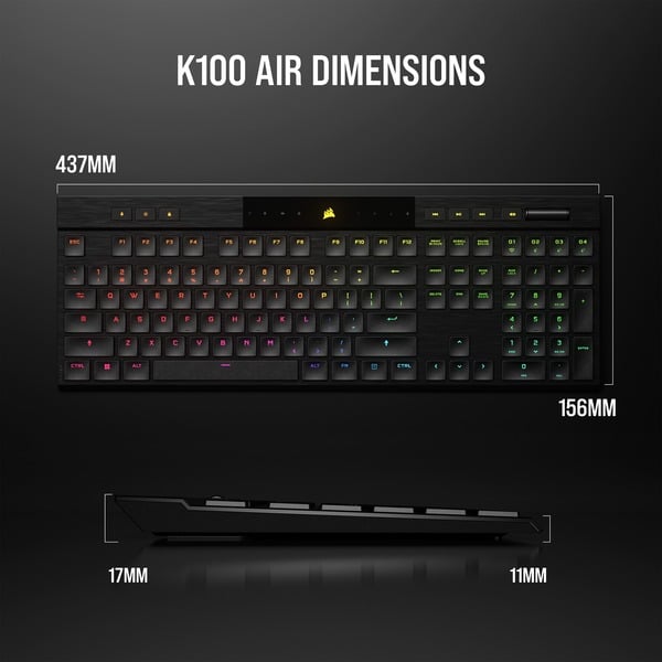 Corsair K Air Wireless Gaming Tastatur Schwarz De Layout Cherry