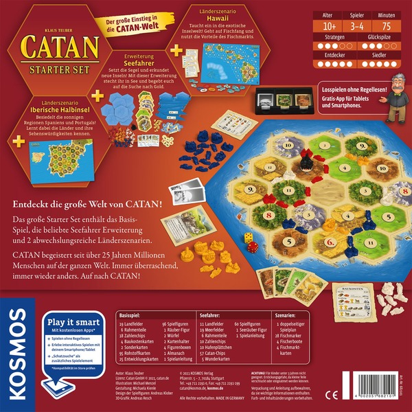 Kosmos CATAN Starter Set Brettspiel Inkl Erweiterung CATAN