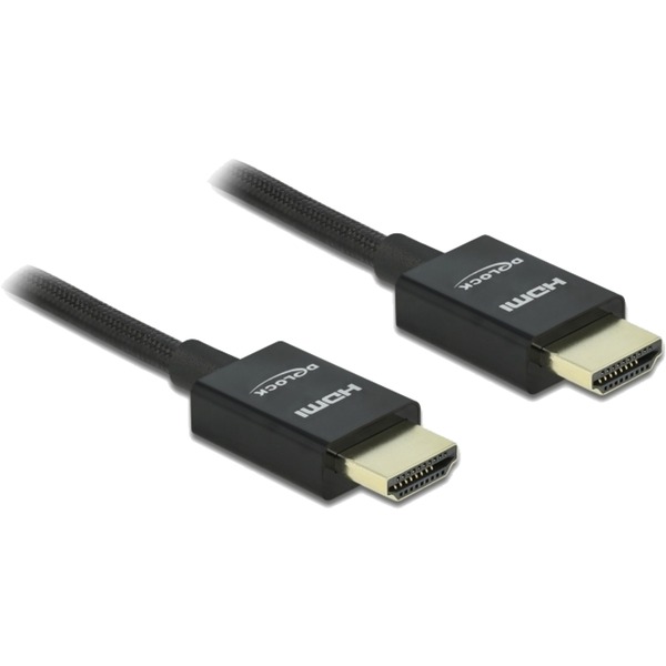 DeLOCK Koaxiales High Speed HDMI Kabel 48 Gbps 8K 60Hz Schwarz 2 Meter