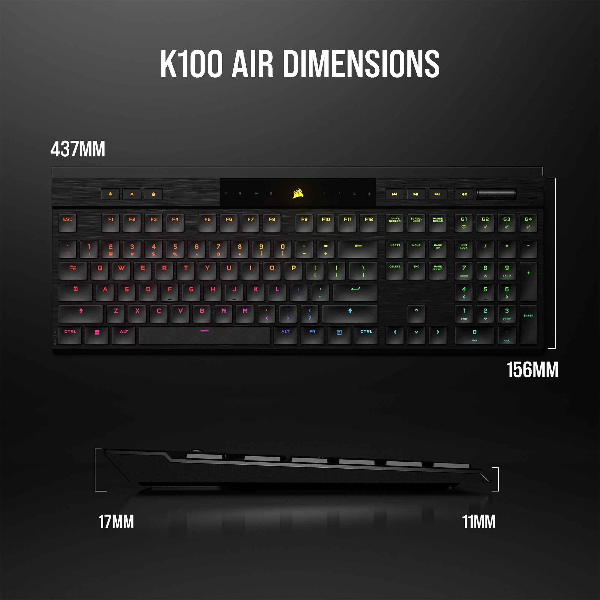 Corsair K Air Wireless Gaming Tastatur Schwarz De Layout Cherry