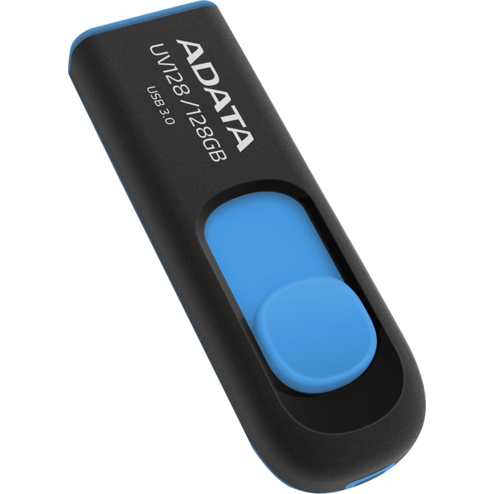 ADATA Dash Drive UV128 64 GB USB Stick Schwarz Blau USB A 3 2 Gen 1