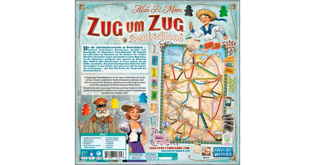 Asmodee Zug Um Zug Deutschland Brettspiel Neuauflage 2023 Inkl