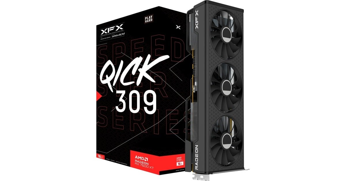 XFX Radeon RX 7600 XT SPEEDSTER QICK309 BLACK Gaming, Grafikkarte RDNA ...