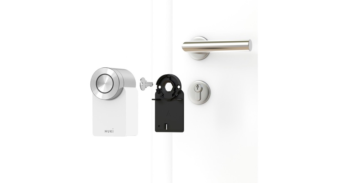 Nuki Smart Lock Pro (4. Generation), smartes Türschloss mit WLAN und Matter  für Fernzugriff, elektronisches Türschloss macht das Smartphone zum  Schlüssel, mit Akku Power Pack, weiß : : Baumarkt