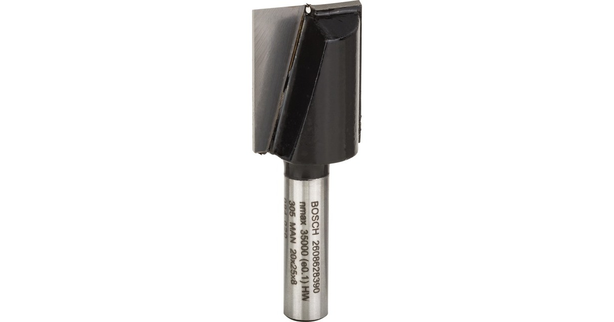 Bosch Professional Nutfräser Standard for 8mm, Ø 24,6mm Schaft Wood, Ø 20mm, zweischneidig Arbeitslänge