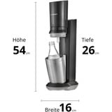 SodaStream Wassersprudler CRYSTAL 3.0 titan grau, inkl. 1 Glaskaraffe + 1 CO₂-Zylinder