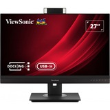 ViewSonic VG2756V-2K Videokonferenzmonitor, LED-Monitor 68.6 cm (27 Zoll), schwarz, QHD, IPS, Webcam, Mikrofon, USB-Hub, USB-C