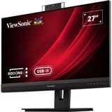 ViewSonic VG2756V-2K Videokonferenzmonitor, LED-Monitor 68.6 cm (27 Zoll), schwarz, QHD, IPS, Webcam, Mikrofon, USB-Hub, USB-C