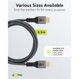 goobay Plus Ultra High-Speed HDMI-Kabel, 8K @ 60Hz grau, 0,5 Meter