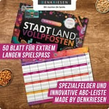 Denkriesen Stadt Land Vollpfosten - 70/80/90 Edition, Partyspiel A4-Spielblock