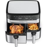 Tefal Doppel-Heißluftfritteuse Dual Easy Fry & Grill edelstahl/schwarz, 2.700 Watt, 2 Körbe 5,2 Liter + 3,1 Liter	