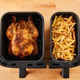 Tefal Doppel-Heißluftfritteuse Dual Easy Fry & Grill edelstahl/schwarz, 2.700 Watt, 2 Körbe 5,2 Liter + 3,1 Liter	