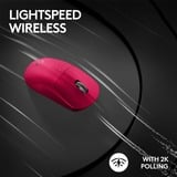 Logitech PRO X SUPERLIGHT 2, Gaming-Maus magenta, 2,4-GHz-LIGHTSPEED, kompatibel mit Windows und macOS