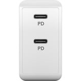 goobay USB-C Dual-Schnellladegerät 36 Watt, PD weiß, 2x USB-C, Power Delivery