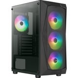 Aerocool Falcon A-BK-v2 , Tower-Gehäuse schwarz, Tempered Glass