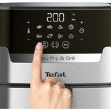 Tefal Heißluftfritteuse 2-in-1 Easy Fry & Grill Deluxe edelstahl/schwarz, 1.400 Watt, Korb 4,2 Liter