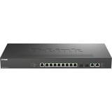 D-Link DMS-1250-12TP/E, Switch schwarz, 240W PoE Budget