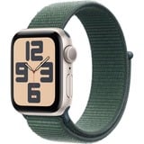 Apple Watch SE, Smartwatch champagner, Aluminium, 40 mm, Sport Loop Seegrün