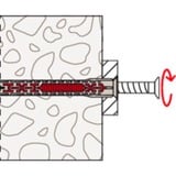 fischer Langschaftdübel DuoXpand 8x80 T hellgrau/rot, 50 Stück