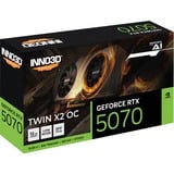 INNO3D GeForce RTX 5070 TWIN X2 OC, Grafikkarte schwarz, DLSS 4, 3x DisplayPort, 1x HDMI 2.1	