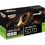 INNO3D GeForce RTX 5070 TWIN X2 OC, Grafikkarte schwarz, DLSS 4, 3x DisplayPort, 1x HDMI 2.1	