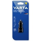 VARTA Car Charger Dual USB Fast, Ladegerät schwarz, mit USB Type C Power Delivery