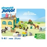 PLAYMOBIL 71656 Junior: Bauernhof-Abenteuer mit Traktor, Anhänger und tierischen Freunden, Konstruktionsspielzeug 