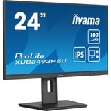 iiyama ProLite XUB2493HSU-B7, LED-Monitor 60.5 cm (23.8 Zoll), schwarz (matt), FullHD, IPS, ergonomischer Standfuß, USB-Hub, 100Hz Panel