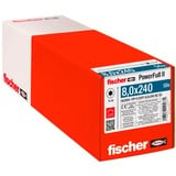 fischer Holzbauschraube PowerFull II 8,0x240 ZK TX VG 50 Stück, Vollgewinde, verzinkt