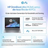 HP OmniBook Ultra 14-fd0097ng, Notebook silber, AMD Ryzen AI 9 HX 375, AMD Radeon 890M, 32 GB LPDDR5X, 1 TB SSD, Windows 11 Home 64-Bit