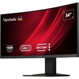 ViewSonic VG3419C, LED-Monitor 86.4 cm (34 Zoll), schwarz (matt), UWQHD, VA, Curved, USB-C, USB-Hub, 120Hz Panel