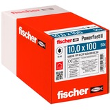 fischer Holzbauschraube PowerFast II 10,0x100 Senkkopf TX 50 Stück, Teilgewinde, verzinkt