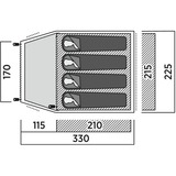 Easy Camp Kuppelzelt Setesdal 4 olivgrün, mit Tunnel-Vorbau, Modell 2025