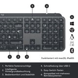 Logitech MX Keys Combo for Business Gen 2, Desktop-Set graphit, DE-Layout, Scherenmechanik, Logi Bolt, Bluetooth, kompatibel mit PC/Mac/iPad/Android