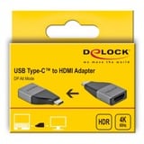 DeLOCK USB 3.2 Gen 1 Adapter, USB-C Stecker > HDMI Buchse grau/schwarz, 4K 60Hz + HDR