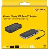 DeLOCK USB-C Docking Station FHD HDMI+VGA, Dockingstation HDMI, VGA, USB-A, USB-C, 3,5mm, SD/MicroSD