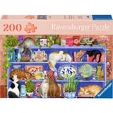 Ravensburger Feel Well & Puzzle - Katzen im Regal 200 Teile