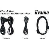 iiyama ProLite TE9218UWI-B1AG, Public Display schwarz (matt), UltraHD/5K, VA, Touchscreen, USB-C