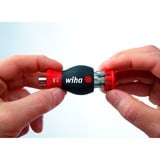 Wiha Schraubendreher Stubby 1/4", mit Bit Magazin schwarz/rot, Stubby mit 6 PH / PZ Bits