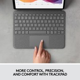 Logitech Folio Touch, Tastatur grau, DE-Layout, für iPad Air (4. Generation) 