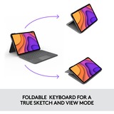 Logitech Folio Touch, Tastatur grau, DE-Layout, für iPad Air (4. Generation) 