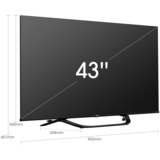 Hisense 43A66H, LED-Fernseher 108 cm (43 Zoll), schwarz, UltraHD/4K, Triple  Tuner, HDR