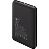 goobay Powerbank Kompakt 10.000 mAh schwarz, 10 Ah, 1x USB-A, 1x USB-C, Power Delivery, Quick Charge