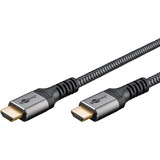 goobay Plus High-Speed-HDMI-Kabel mit Ethernet, 4K @ 60Hz grau, 15 Meter