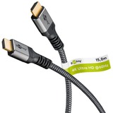 goobay Plus High-Speed-HDMI-Kabel mit Ethernet, 4K @ 60Hz grau, 15 Meter