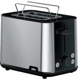 Braun Toaster PurShine HT 1510 BK edelstahl/schwarz, 900 Watt, für 2 Scheiben Toast