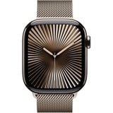 Apple Watch Series 10, Smartwatch Titan Natur, Titangehäuse, 42 mm, Milanaise Armband natur, Cellular