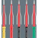 Wera Kraftform Kompakt VDE Stainless 17 extra slim 1 Tool Finder, 17-teilig, Schraubendreher rot/blau, inkl. 2 Steckgriffe, VDE-Wechselklingen